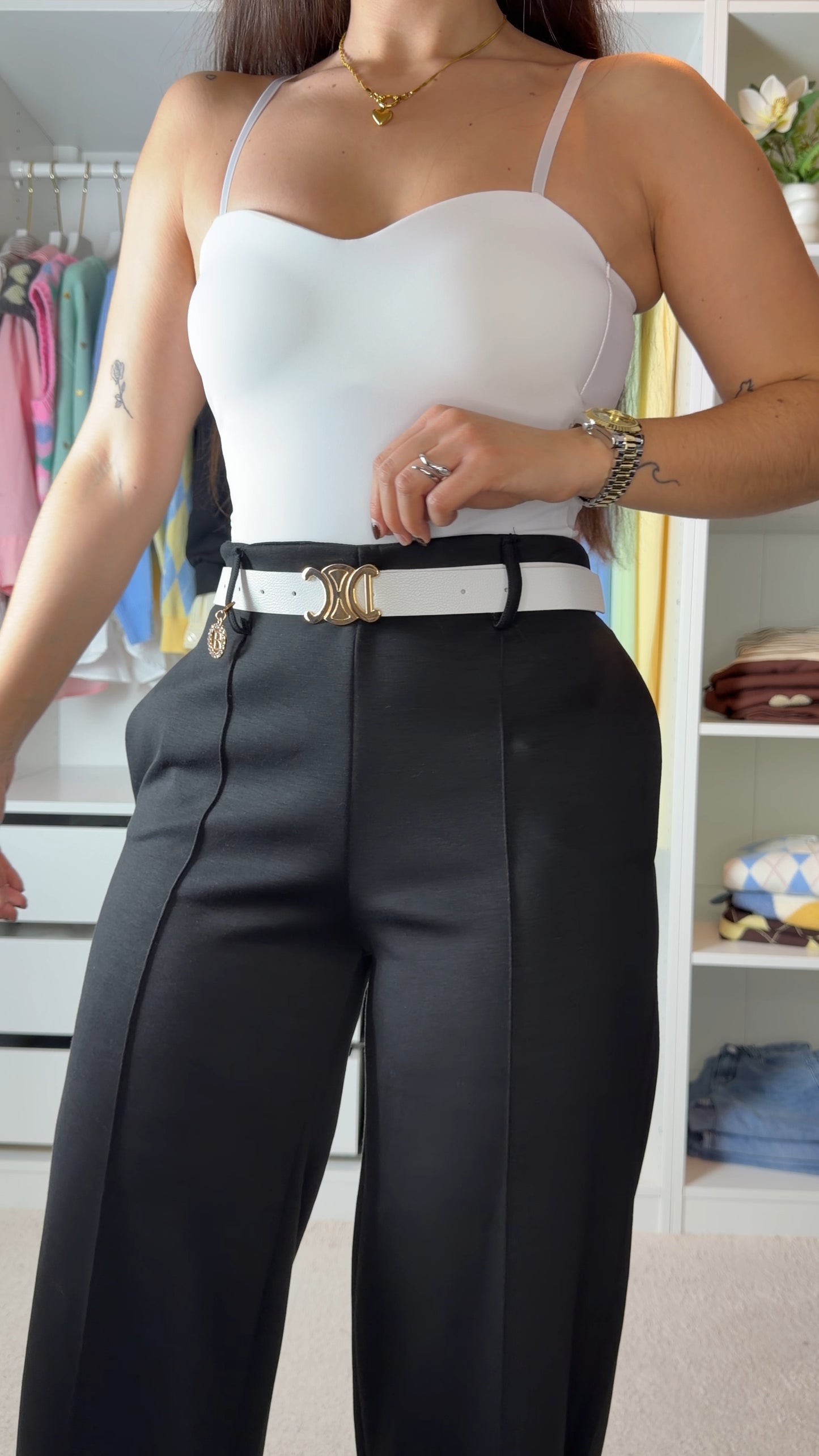 Pantalonas com cinto