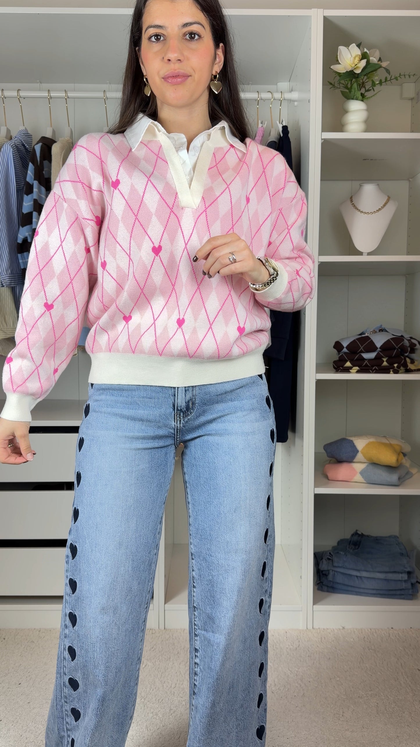 Camisola de malha c/ camisa