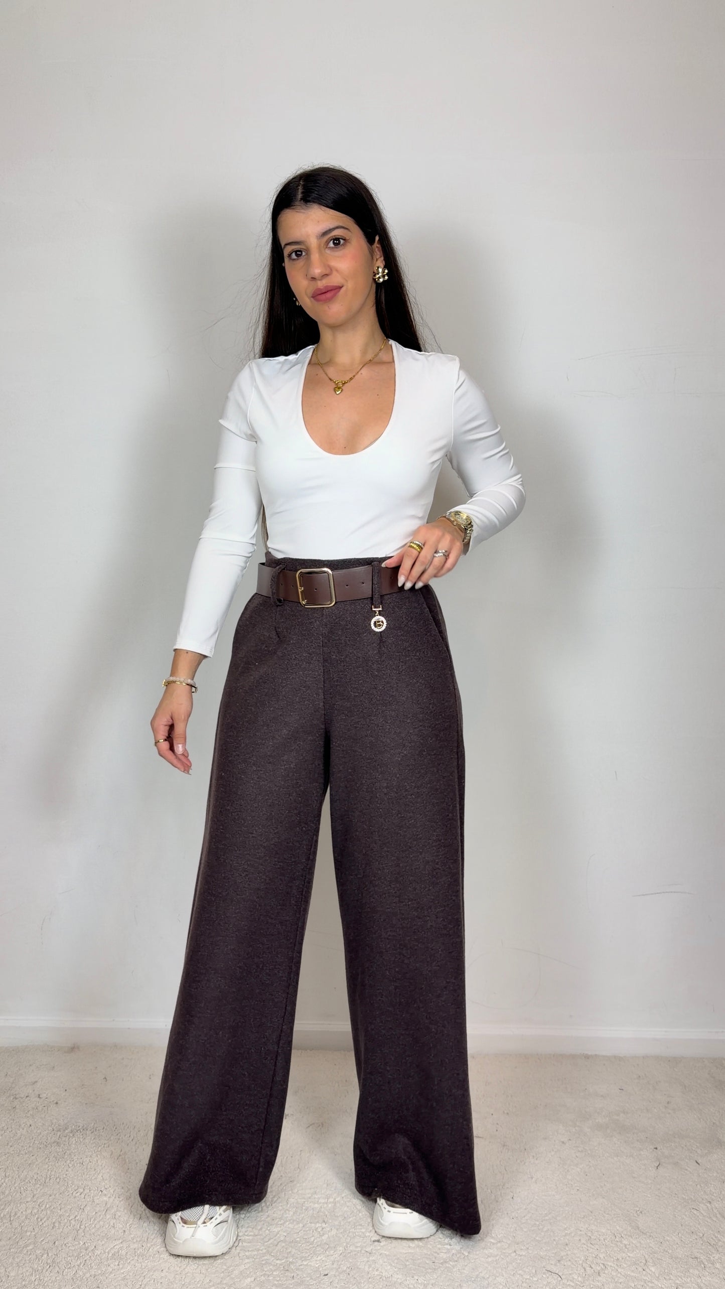 Pantalonas clássicas cardadas