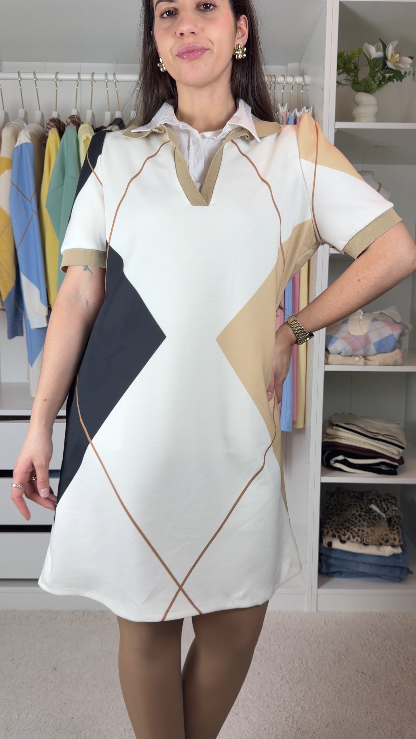 Vestido com losangos