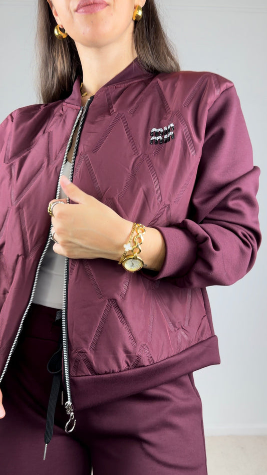 Conjunto de fato de treino com Casaco cardado