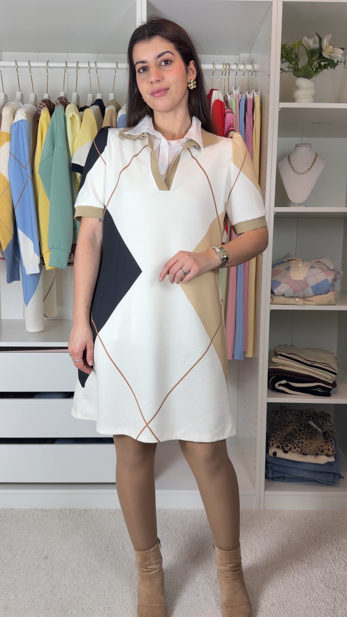 Vestido com losangos
